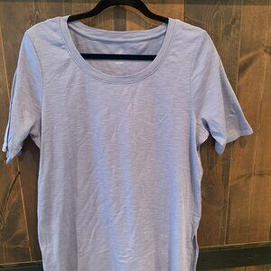 J.Jill Pima Scoop Neck Elbow Sleeve Tee Size L